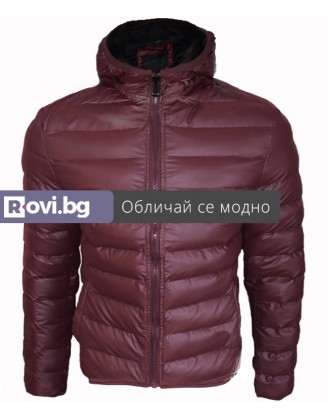 Мъжко Зимно Яке – “Диан” с качулка бордо